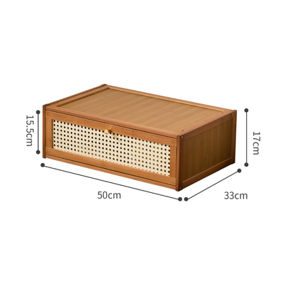 Multipurpose Bamboo Rattan Storage Cabinet