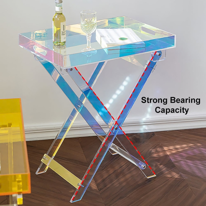 Modern Rainbow Acrylic Folding Side Table