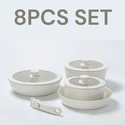 Multi Purpose Non Stick Cookware Set with Detachable Handle