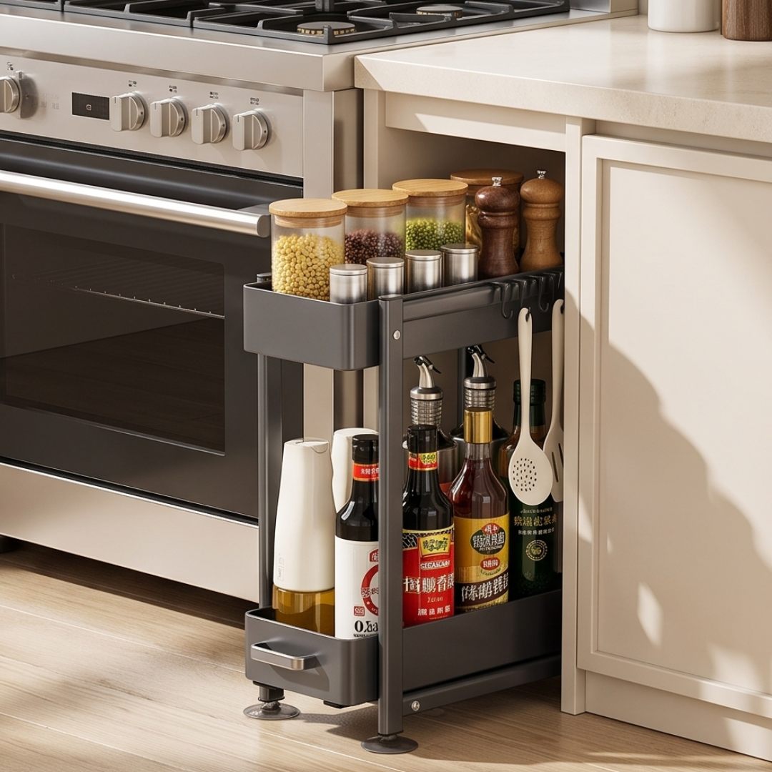 Narrow Pull Out Kitchen Storage Rack