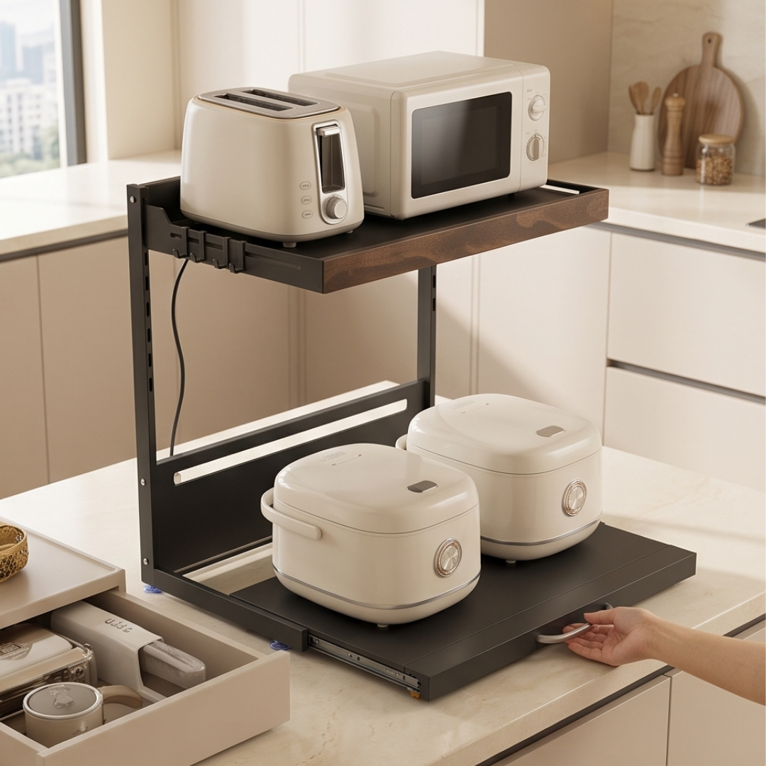 Expandable Kitchen Countertop Appliance Organizer