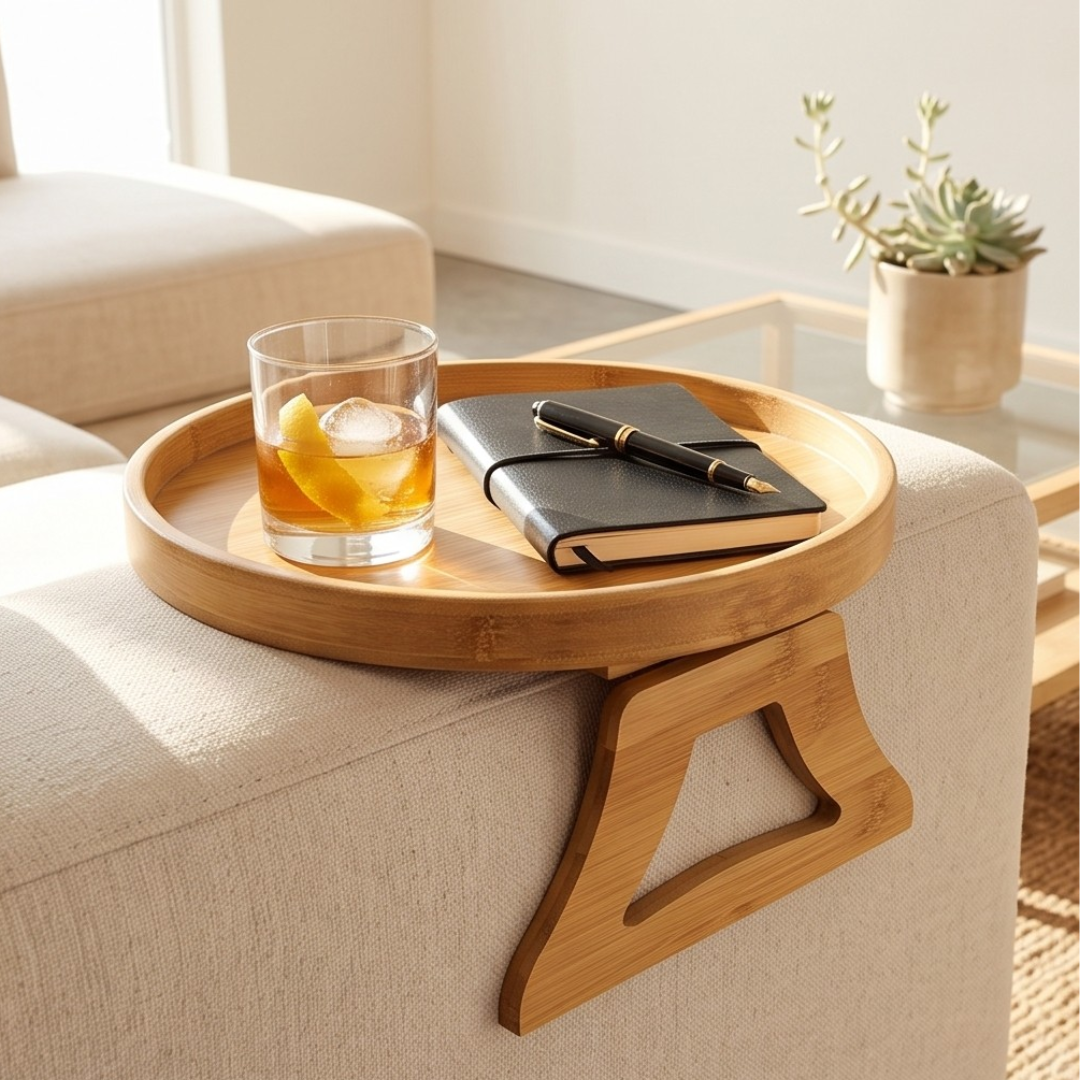 Bamboo Wood Sofa Arm Tray