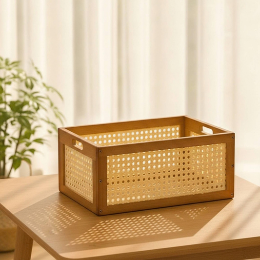 Wooden Rattan Organizer