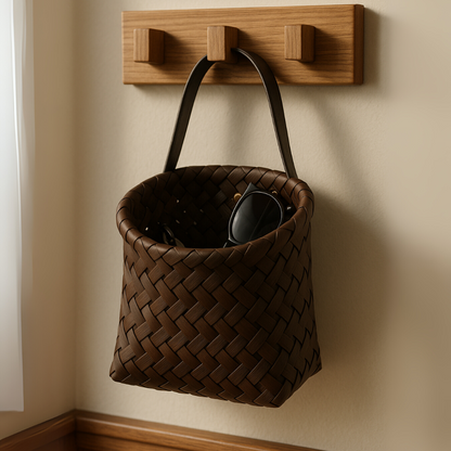 Multi-Purpose Rustic Woven Wall Hanging Storage Basket