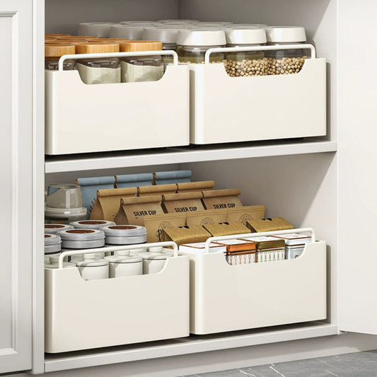 Adjustable Pull Out Cabinet Storage Basket with Soft Close Slides