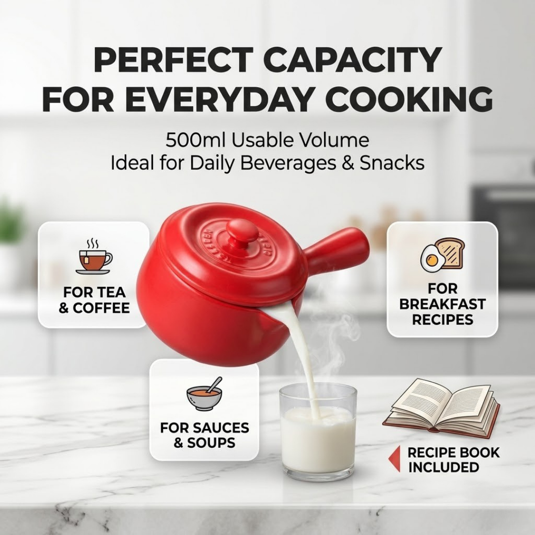 Heat Resistant Ceramic Milk Pan - 500ml