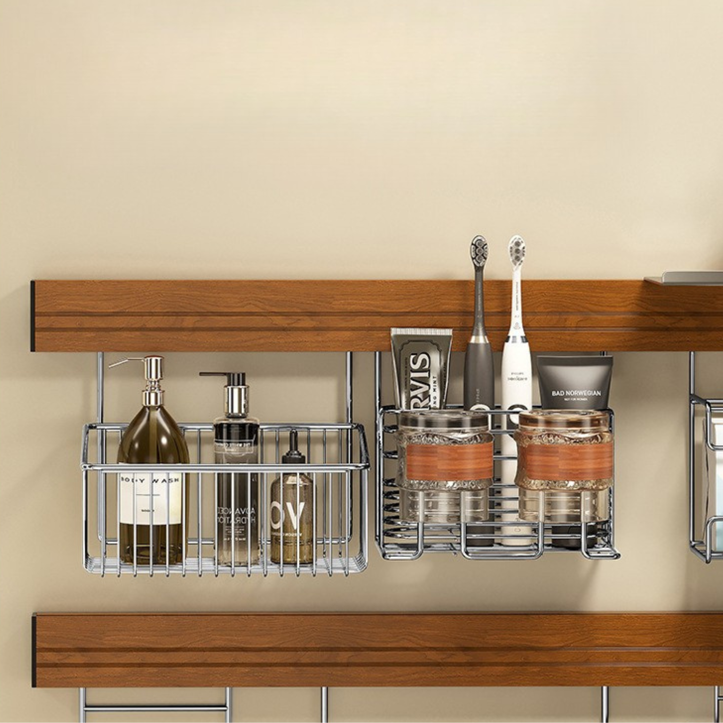 Multifunction Stainless Steel Bathroom Storage Shelf