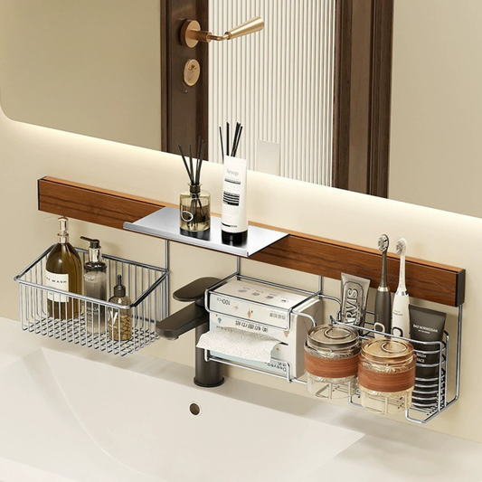 Multifunction Stainless Steel Bathroom Storage Shelf