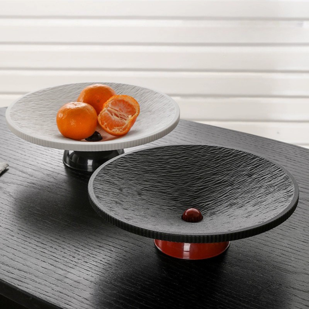 Modern Pedestal Fruit Plate with Drainage System