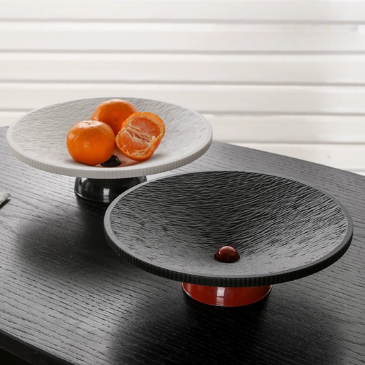 Modern Pedestal Fruit Plate with Drainage System