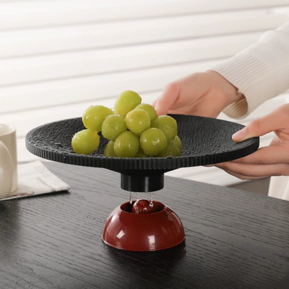 Modern Pedestal Fruit Plate with Drainage System