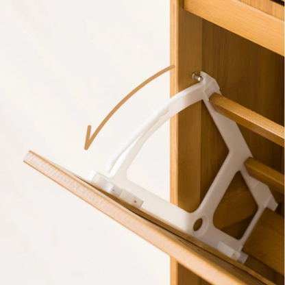 Bamboo Flip Down Shoe Storage Cabinet