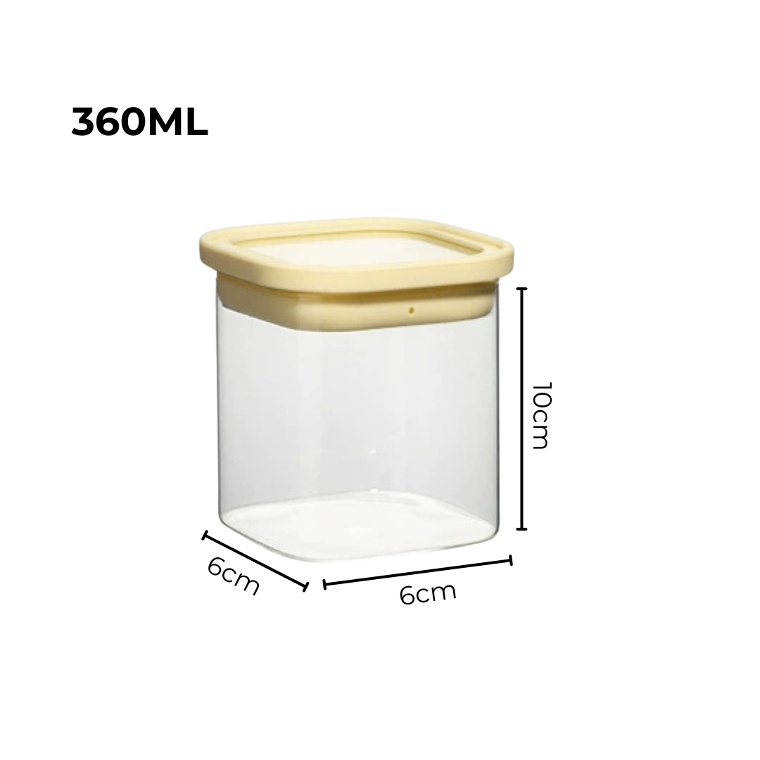 Airtight Glass Storage Canister Set with Silicone Glass Lid