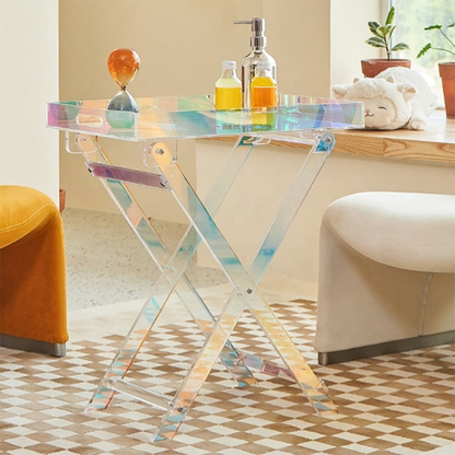 Modern Rainbow Acrylic Folding Side Table