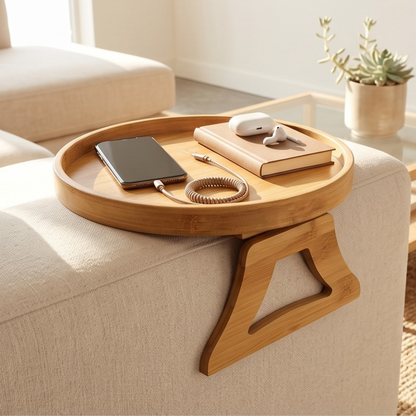 Bamboo Wood Sofa Arm Tray