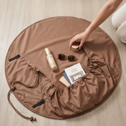 2 in 1 Foldable Round Mat Drawstring Tote Bag