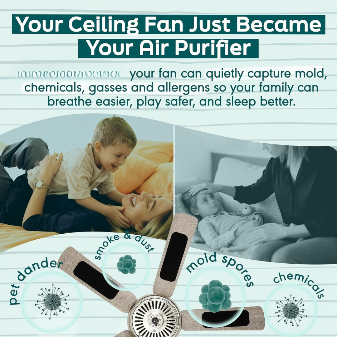 Activated Coconut Carbon Ceiling Fan Air Filter Pads (Universal Fit)