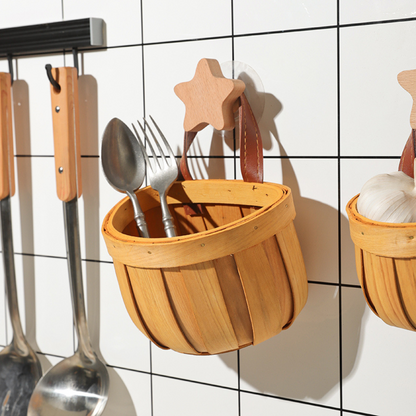 Multi-Purpose Wall Mounted Wooden Baskets Storage & Organization