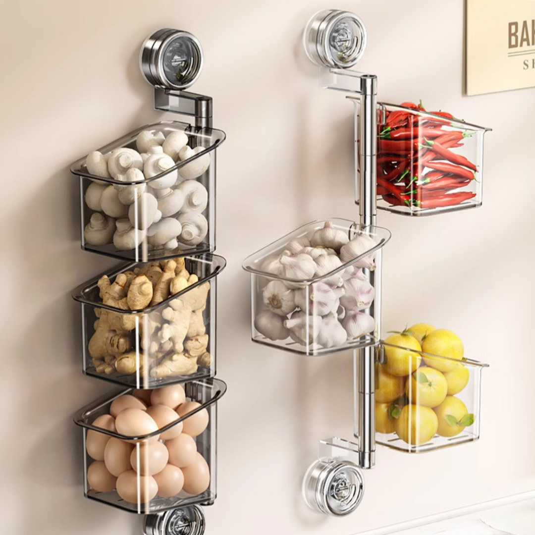 360° Rotating Suction Cup Storage Basket
