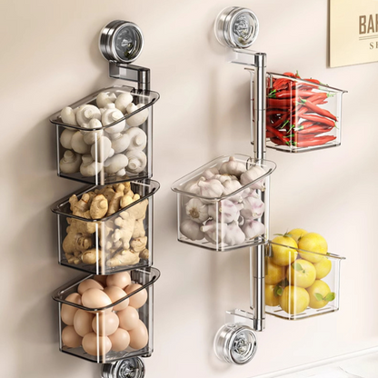 360° Rotating Suction Cup Storage Basket