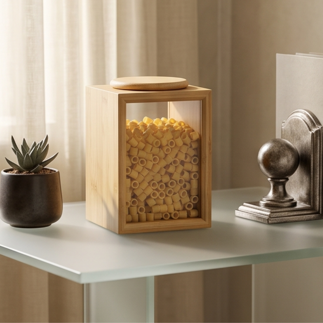 Transparent Glass Wooden Food Storage Container
