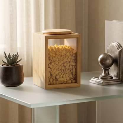 Transparent Glass Wooden Food Storage Container