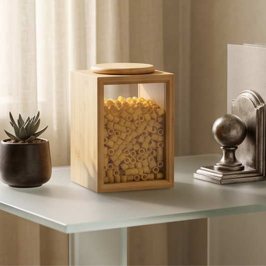 Transparent Glass Wooden Food Storage Container