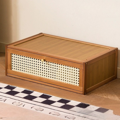 Multipurpose Bamboo Rattan Storage Cabinet