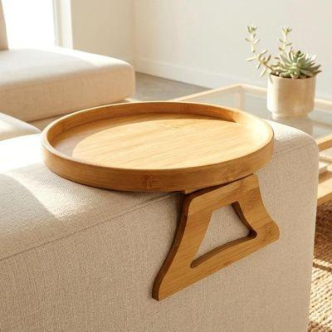 Bamboo Wood Sofa Arm Tray