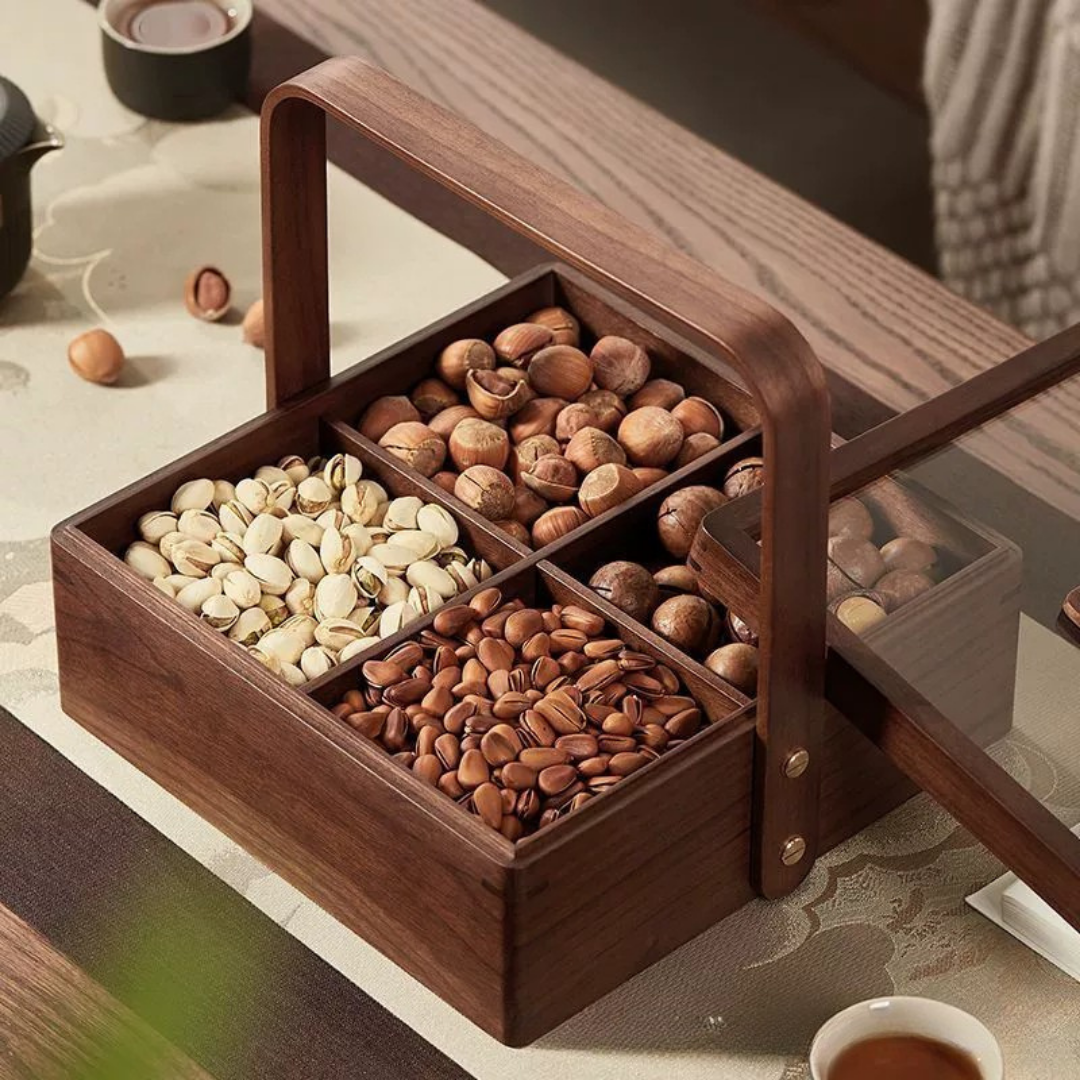 Multi Layer Wooden Look Dry Fruit Serving Tray