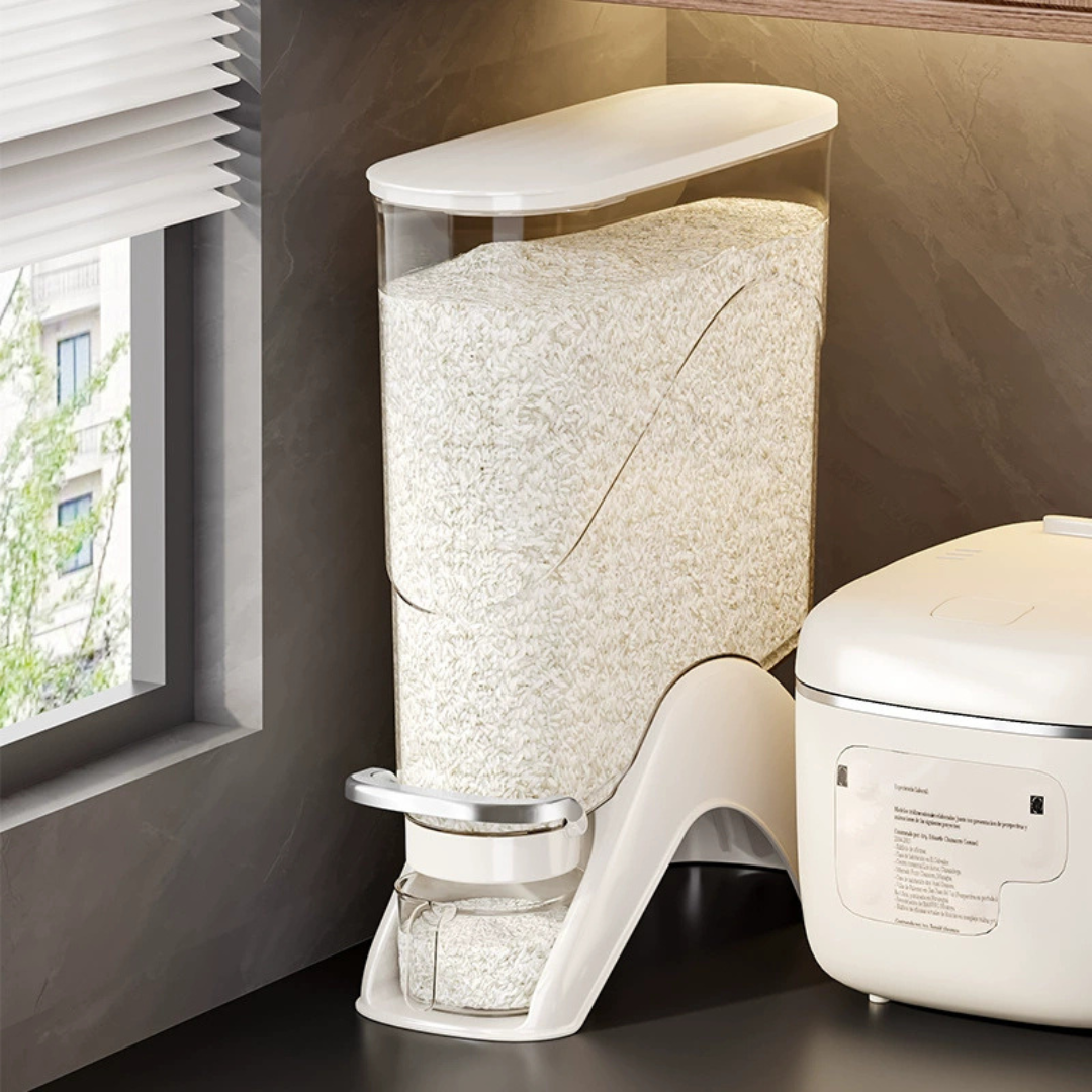 Slim Corner Easy Push Button Airtight Grain Storage Dispenser
