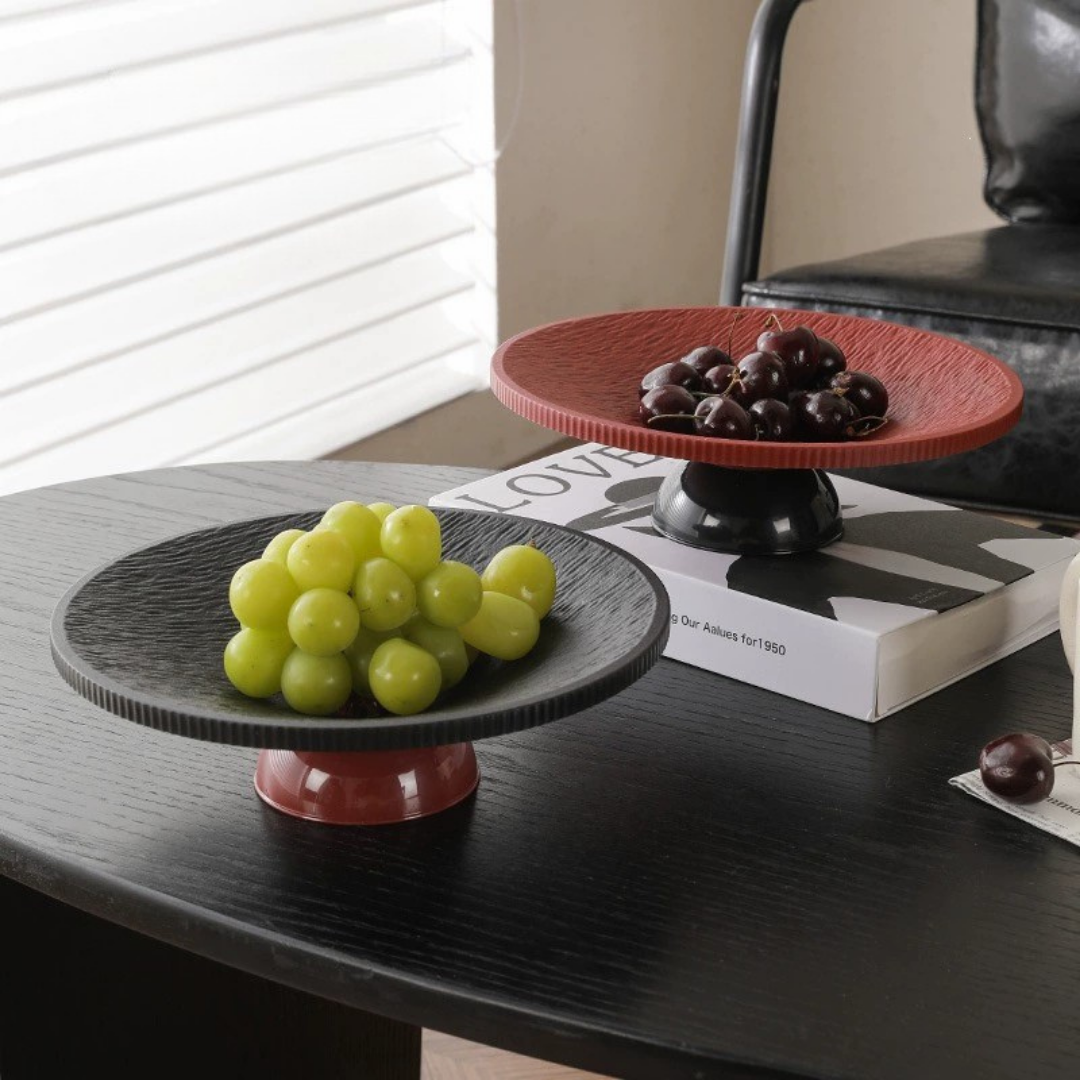 Modern Pedestal Fruit Plate with Drainage System