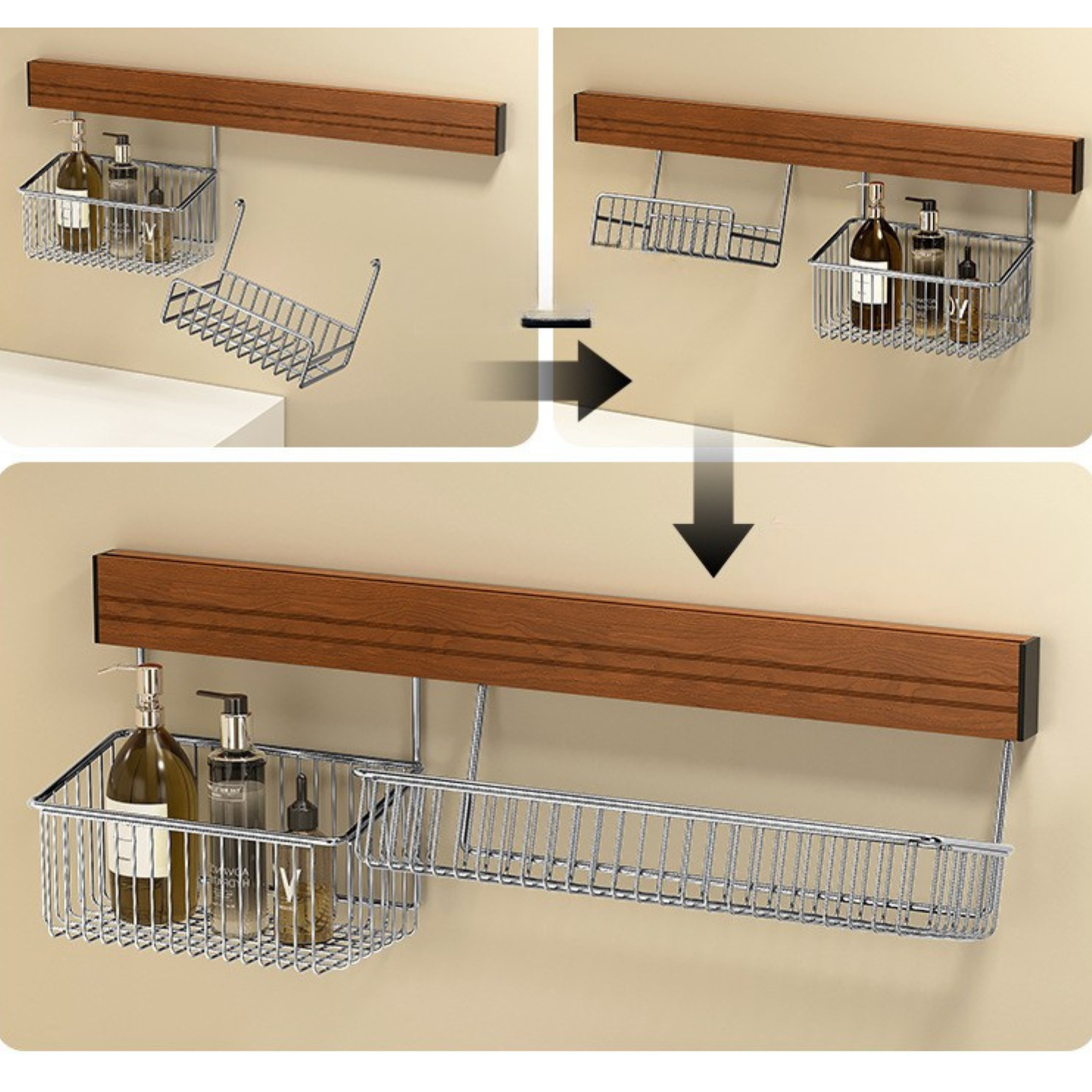 Multifunction Stainless Steel Bathroom Storage Shelf