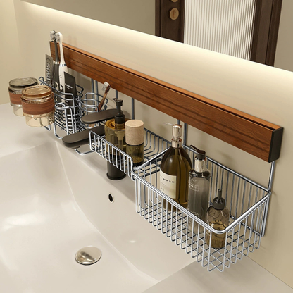 Multifunction Stainless Steel Bathroom Storage Shelf
