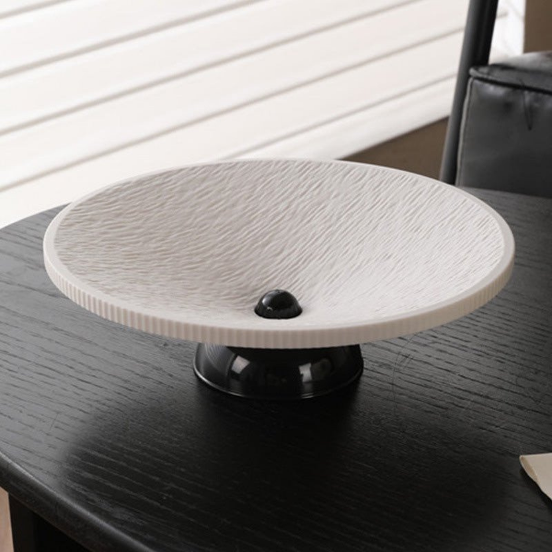 Modern Pedestal Fruit Plate with Drainage System