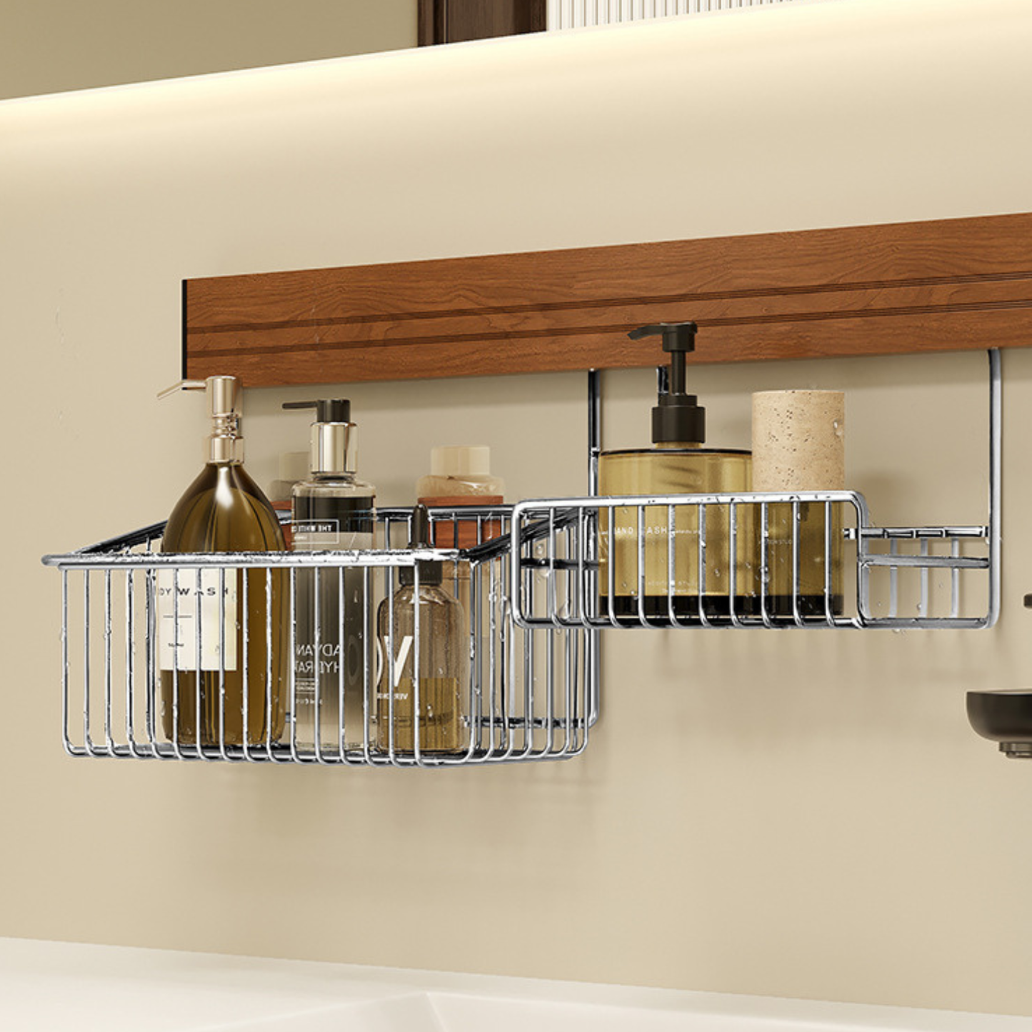 Multifunction Stainless Steel Bathroom Storage Shelf