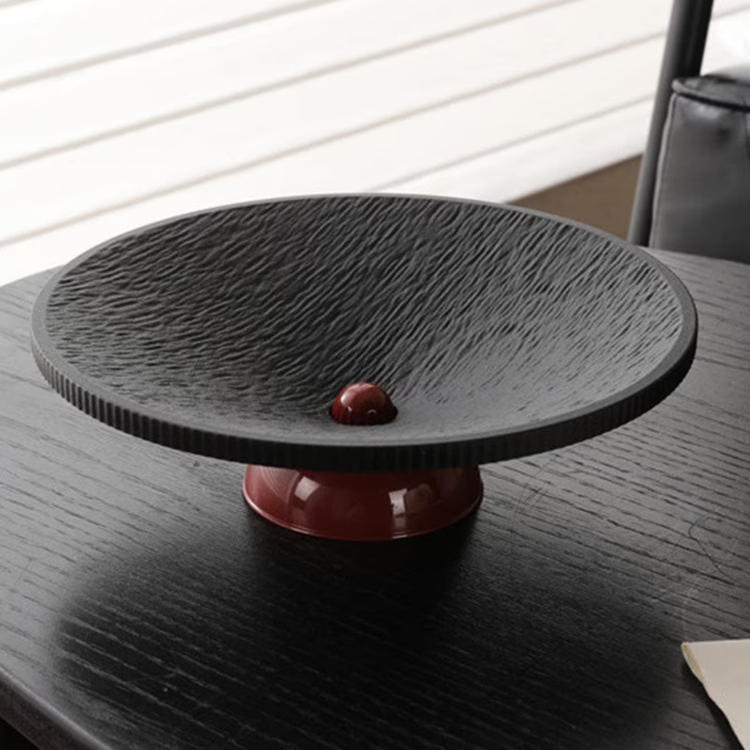 Modern Pedestal Fruit Plate with Drainage System