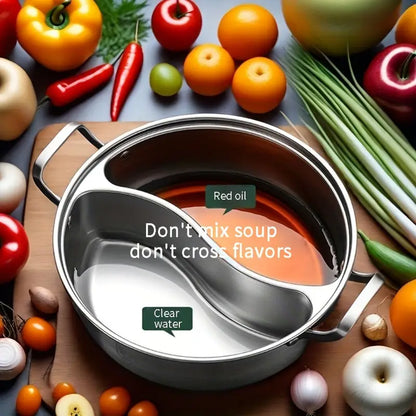 Stainless Steel Dutch Hot Pot with S-Shaped Divider