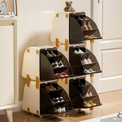 Multi Layer Rotating Kids Shoe Removable and Adjustable Dividers Storage Organizer