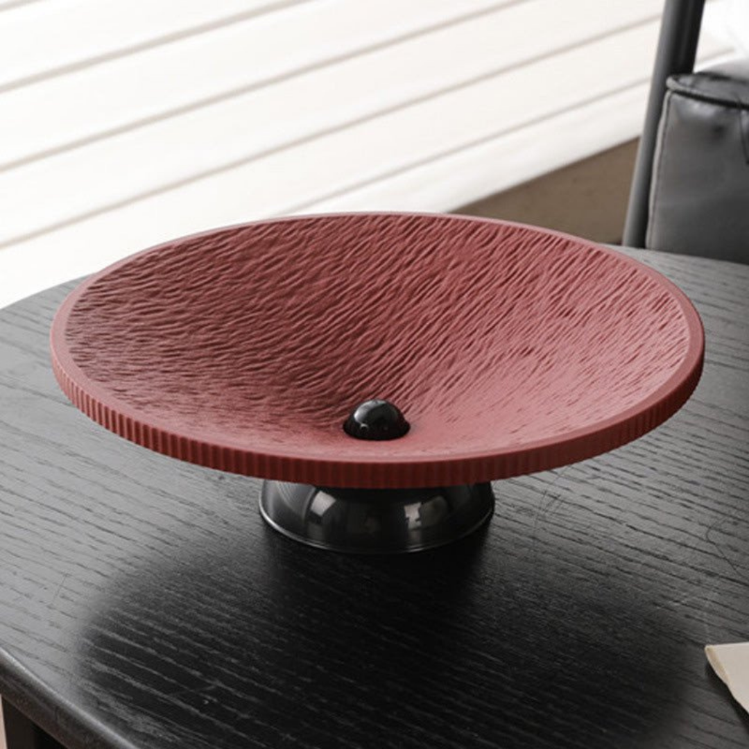 Modern Pedestal Fruit Plate with Drainage System