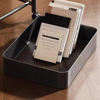 Multifunctional 2 Tier Rolling Side Table Storage Cart