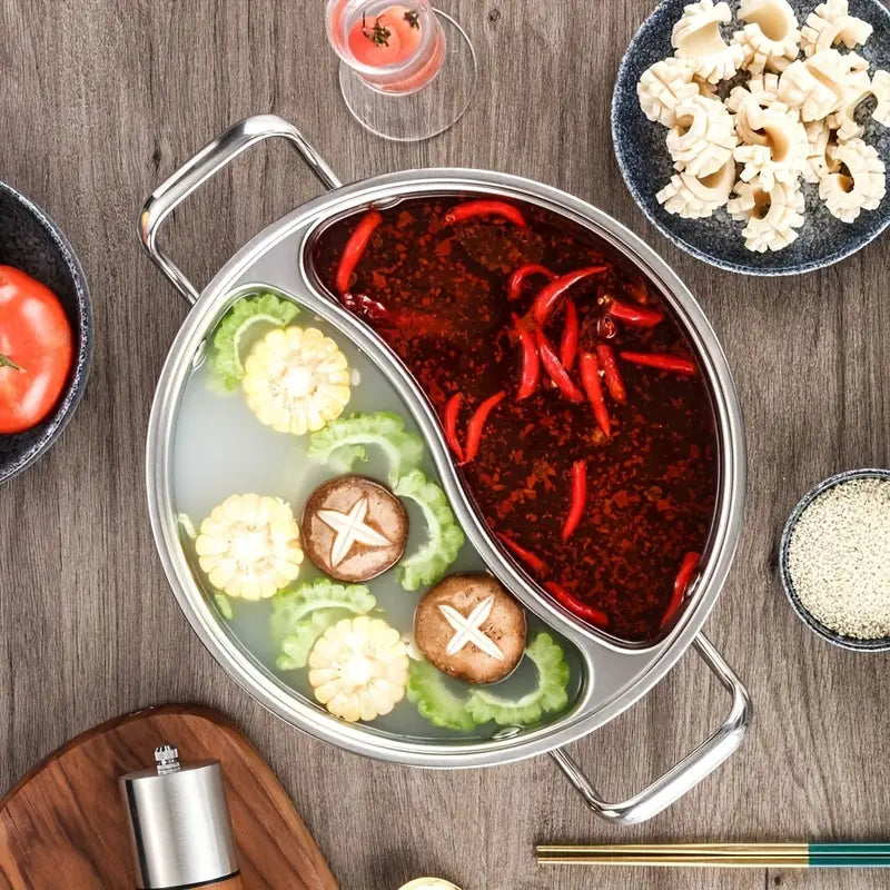 Stainless Steel Dutch Hot Pot with S-Shaped Divider