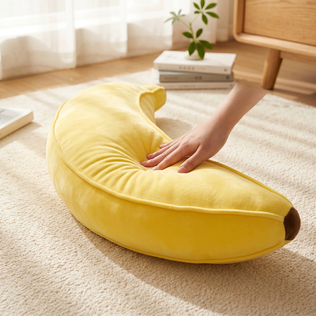 Soft Banana Plush Fabric Cushion