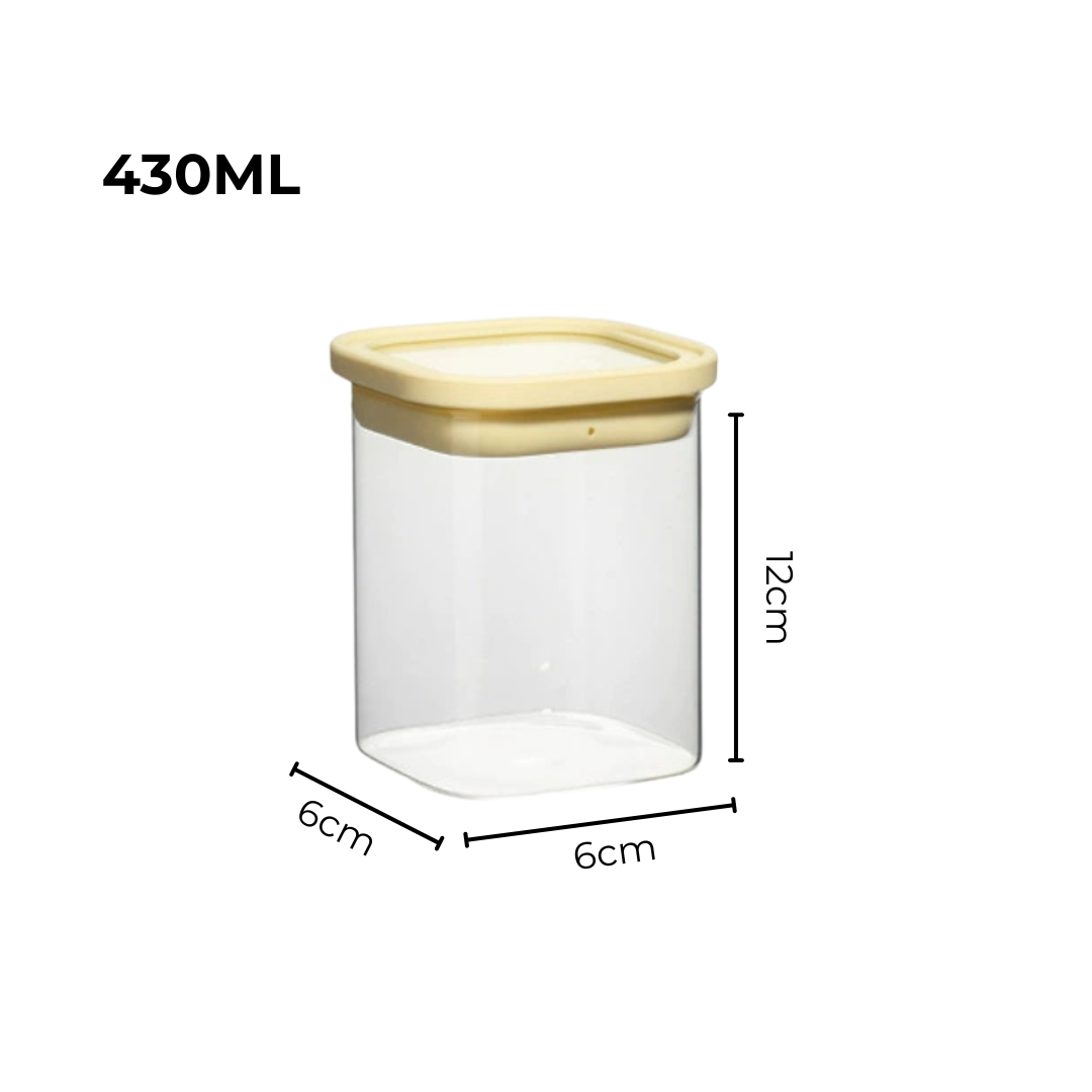 Airtight Glass Storage Canister Set with Silicone Glass Lid