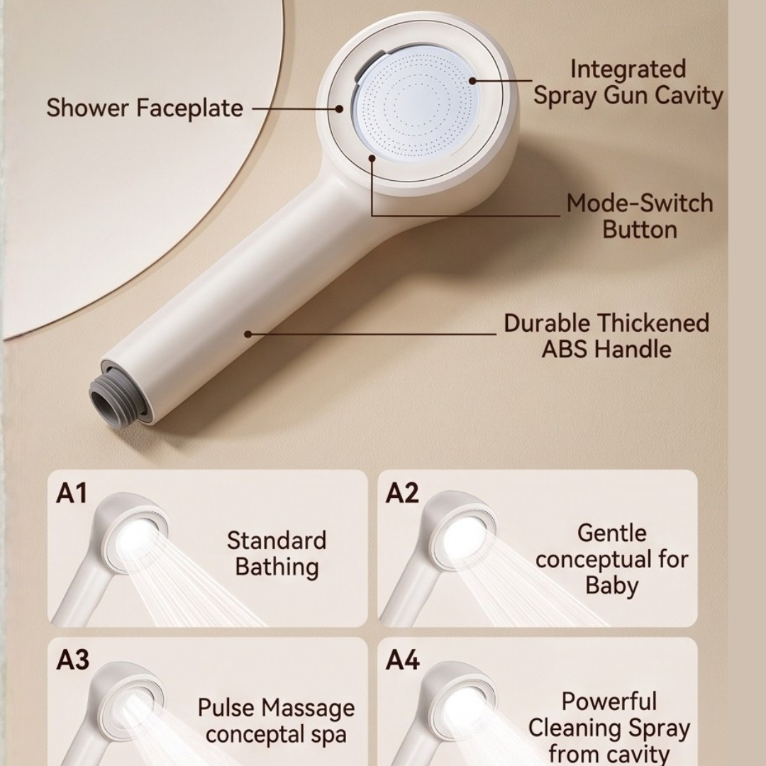 4+1 Mode Pressurized Handheld Shower Head