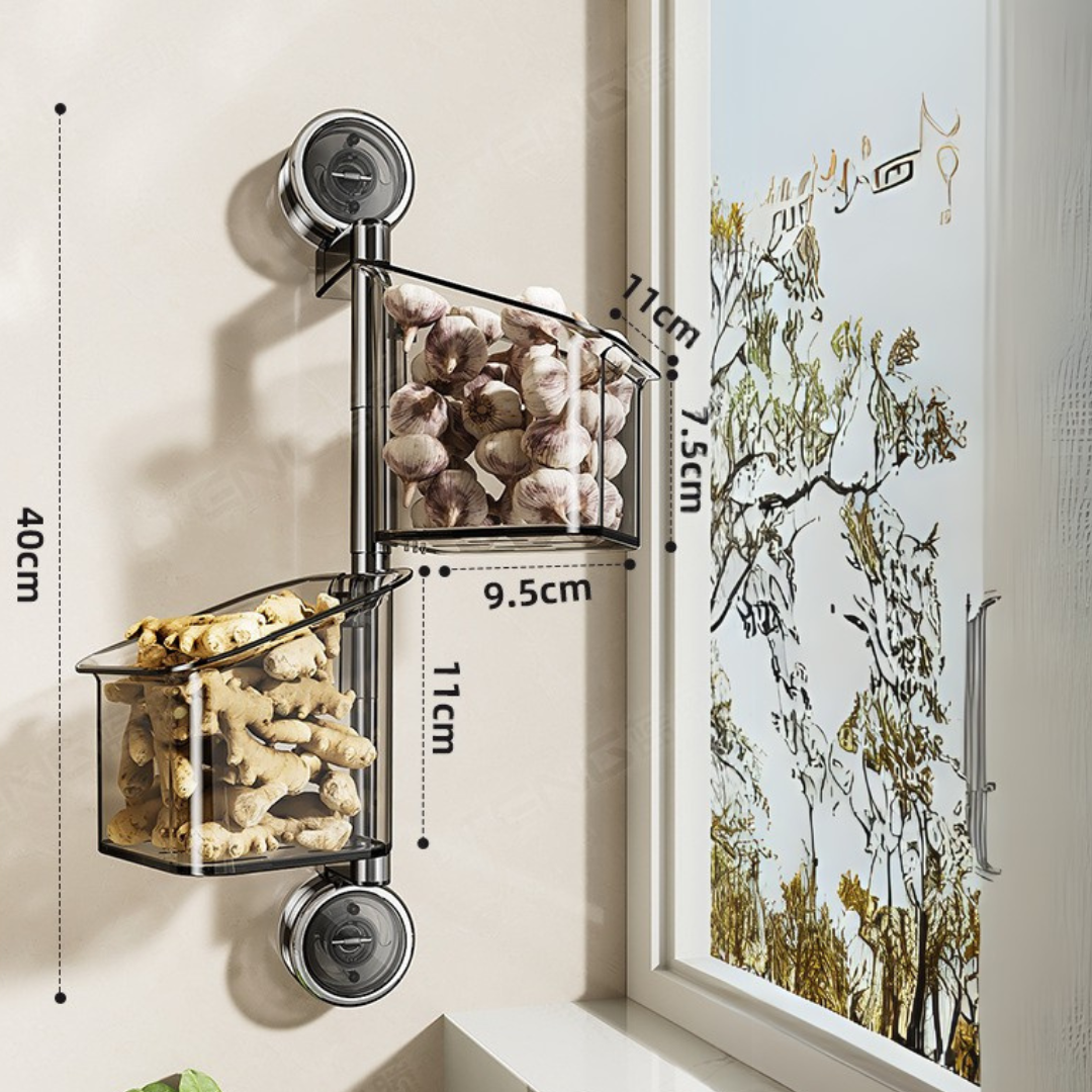 360° Rotating Suction Cup Storage Basket