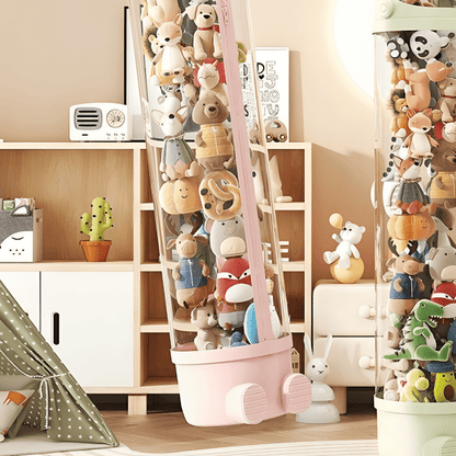 Astronaut Doll Kid’s Toy Storage Bucket with Sliding Lid