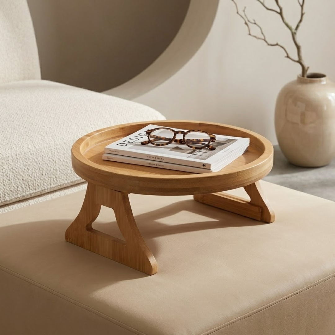 Bamboo Wood Sofa Arm Tray