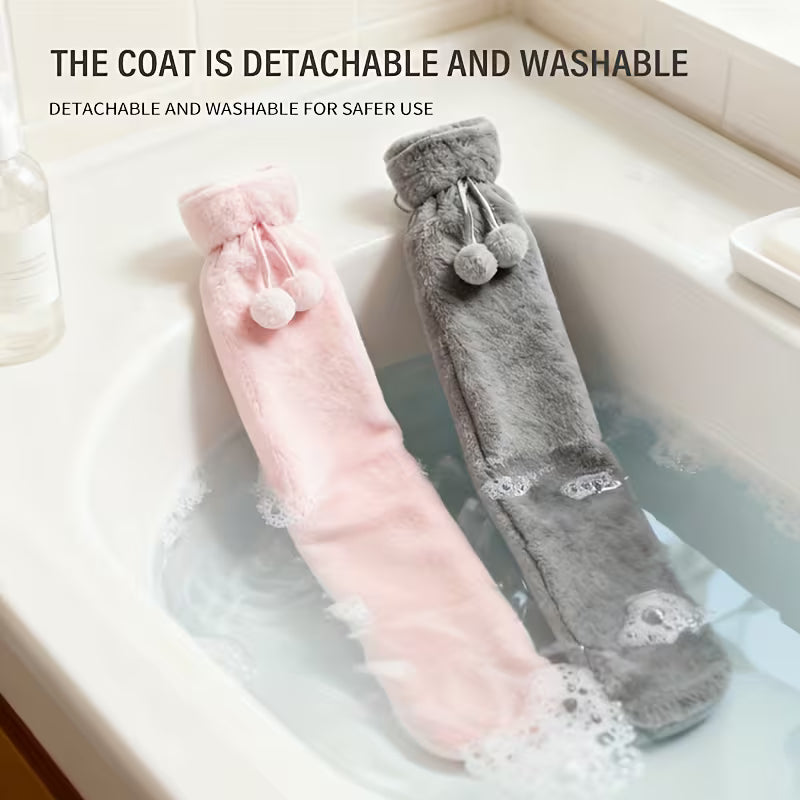 Soft Plush Hot Water Bottle for Menstrual Cramps and Relaxation