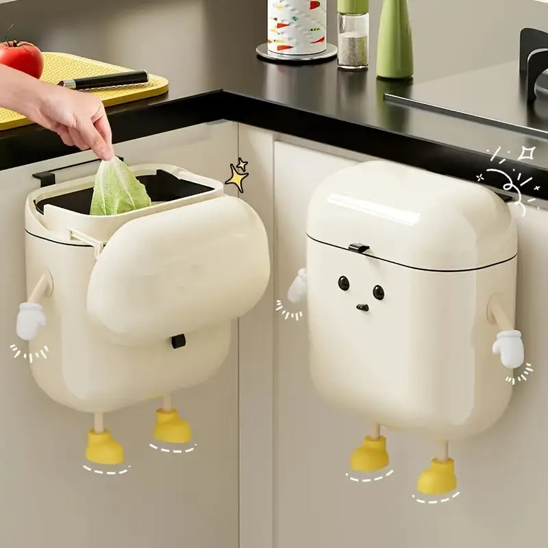 Durable PP Wall-Mounted Waste Bin with Odor-Sealing Lid
